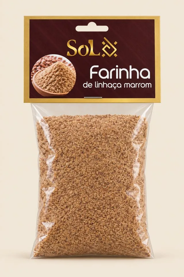 Saquinho SOL Farinha de Linhaça Marrom